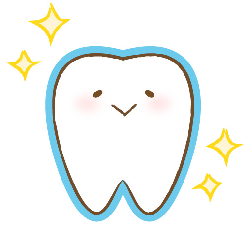 輝く健康な歯を表した笑顔の歯のイラスト