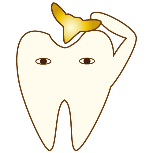 歯に金色の詰め物を入れるキャラクター