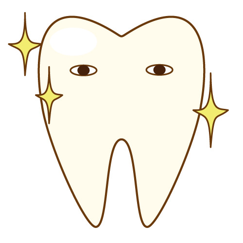 表面がきれいに輝く歯のキャラクター