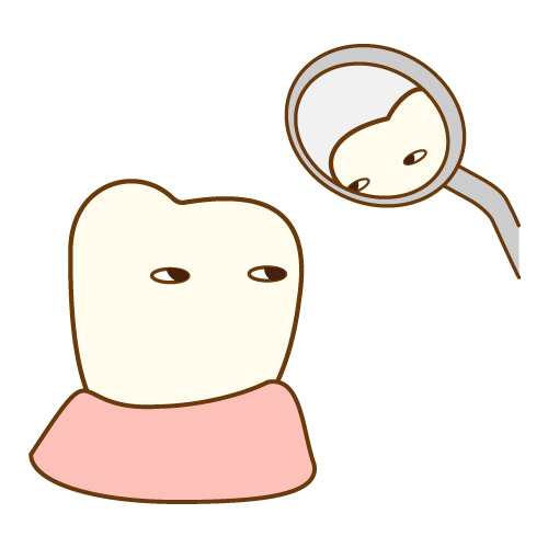 歯科用ミラーで歯を確認するイラスト