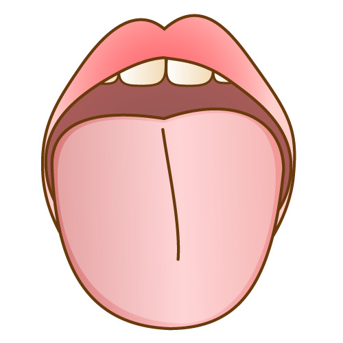 口を開けて舌を出したイラスト