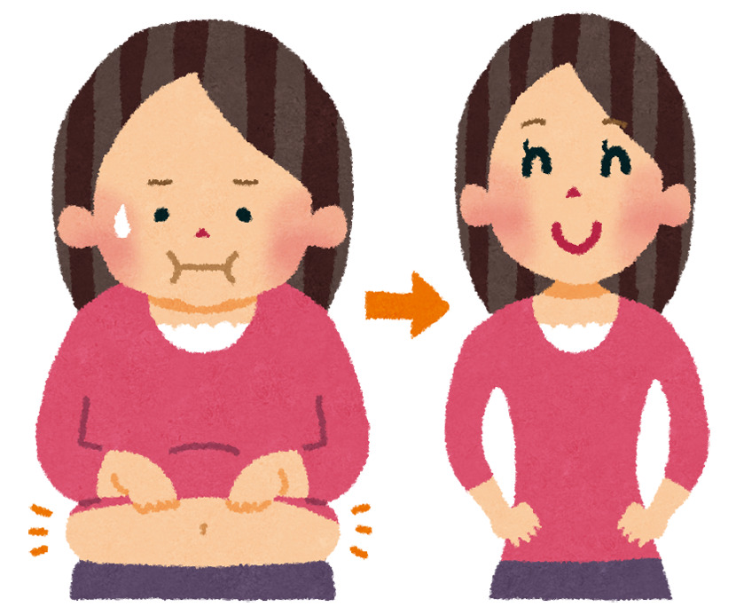 体型の変化を比較した女性のイラスト
